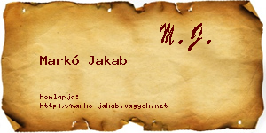 Markó Jakab névjegykártya